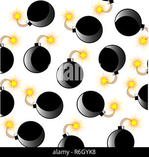 Bomb with alight wick pattern Stock Photo