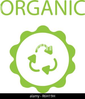 Green rubber stamp with text Organic natural product icon isolated on white background. Vector Stock Vector