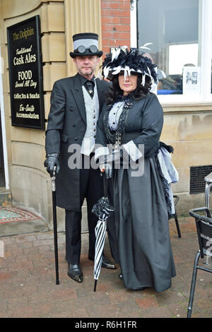 Couple at Whitby Goth Weekend, North Yorkshire, UK Stock Photo