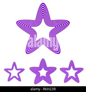 Purple line star logo design set Stock Vector