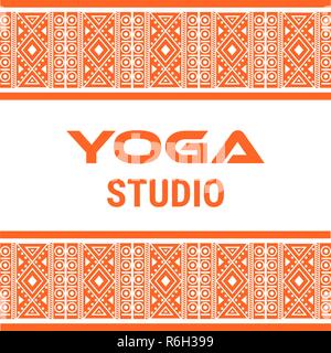 Name of yoga studio on a white background. Yoga sticker. Stock Vector