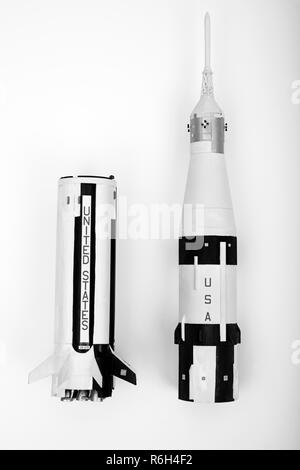 Airfix Apollo 7 Saturn 1B space rocket Stock Photo
