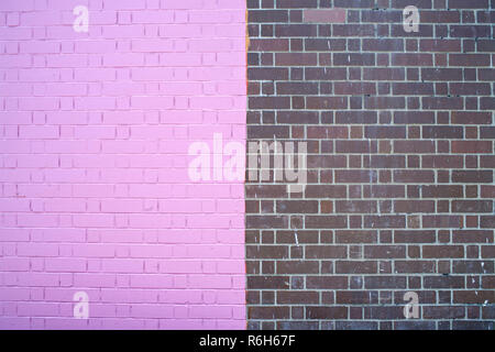 two color brick wall texture background Stock Photo