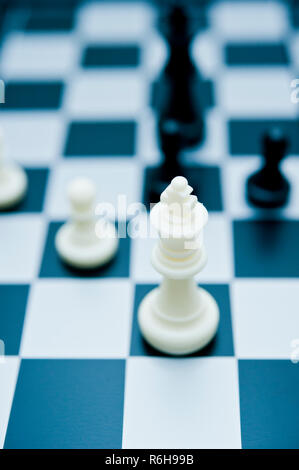 chess kings and pawns Stock Photo
