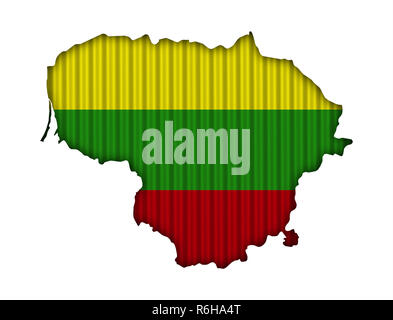 map and flag of lithuania on poppy Stock Photo