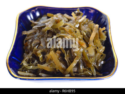 Pickled kelp isolated on white background. Stock Photo