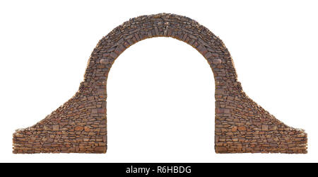 Stone arch isolated on white background. Stock Photo