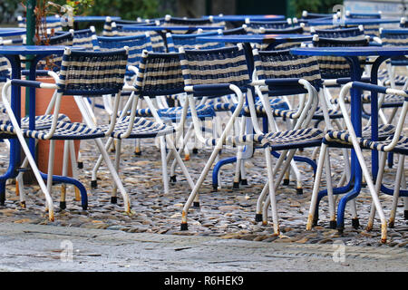 Empty garden chairs Stock Photo