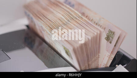 Cash money counting for Hong Kong bank note Stock Photo