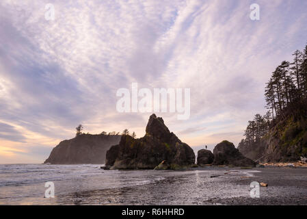 Sea stacks at Ruby Beach, Olympic National Park, Washington. Stock Photo