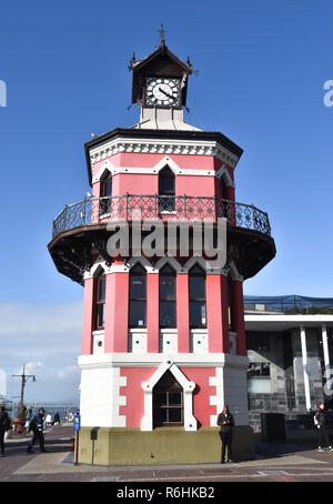 2018-09-13 Cape Town, South Africa: historic clock tower Waterfront in Cape Town Stock Photo