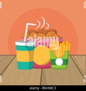 delicious food cartoon Stock Vector