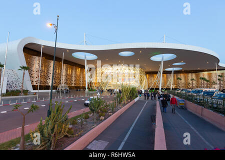 Marrakech airport - The exterior of the modern arrivals terminal opened in 2016; Marrakesh Morocco North Africa Stock Photo