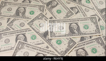 One US Dollar on the table Stock Photo