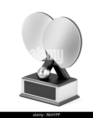 Silver table tennis trophy Stock Photo