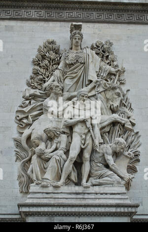 Moldings on the Arc de Triomphe. Paris. France Stock Photo