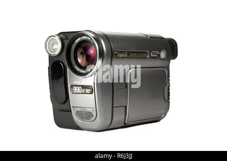 Digital Camcorder isolated on a white background Stock Photo