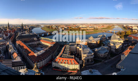 View from top on Dresden city, Germany. Europe. Stock Photo