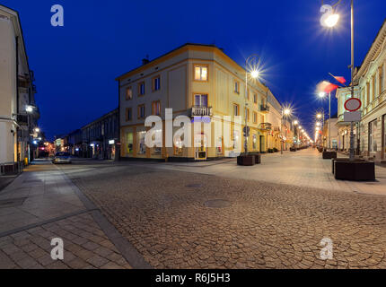 Henryka Sienkiewicza Street in the evening. Kielce, Poland. Europe. Stock Photo