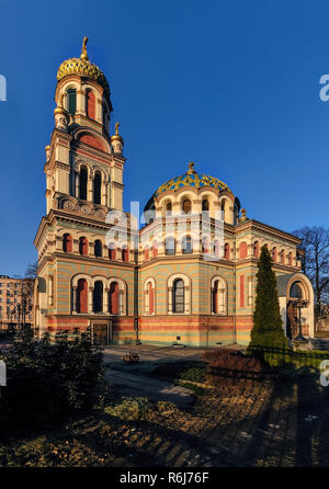 Orthodox Alexander Nevsky Cathedral in Lodz, Poland, in afternoon