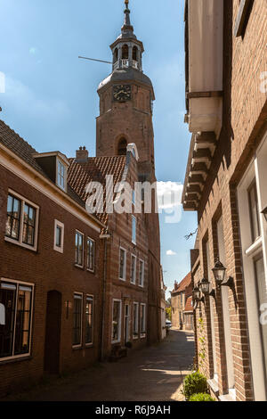 Neck Gables or Historic Dutch Houses. Typical Dutch architecture from the golden age. Old houses in a Dutch city with beautifully decorated facades Stock Photo