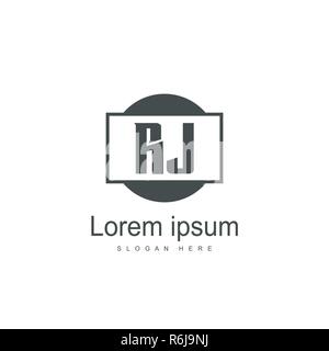 RJ Logo template design. Initial letter logo template design Stock Vector