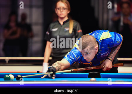 London, UK. 5th Dec, 2018. Jayson Shaw of Scotland during The Partypoker Mosconi Cup 2018: on Day 2 event - Jayson Shaw (SCO) v Shane van Boening (USA) at Alexandra Palace on Wednesday, 05 December 2018. LONDON, ENGLAND. (Editorial use only, license required for commercial use. No use in betting, games or a single club/league/player publications.) Credit: Taka Wu/Alamy Live News Stock Photo