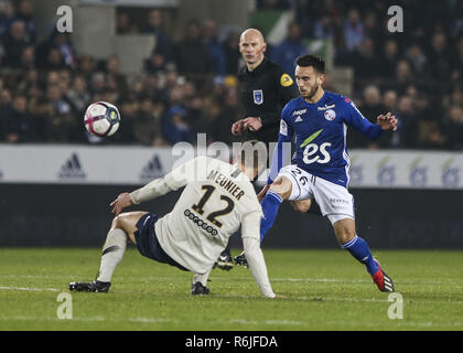 Strasbourg, France. 5th Dec, 2018. Thomasson Adrien during the French L1 football match between Strasbourg and Paris Saint-Germain (PSG) at the Stade de la Meinau stadium, in Strasbourg. Credit: Elyxandro Cegarra/SOPA Images/ZUMA Wire/Alamy Live News Stock Photo