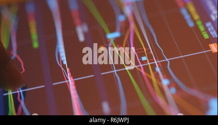 Analysis stock market data on digital screen Stock Photo