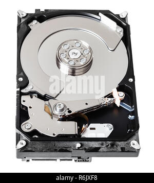 used sata hard disk drive box without cover Stock Photo