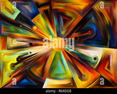 Radial stained glass design Stock Photo