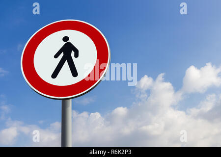 No pedestrian crossing sign Stock Photo