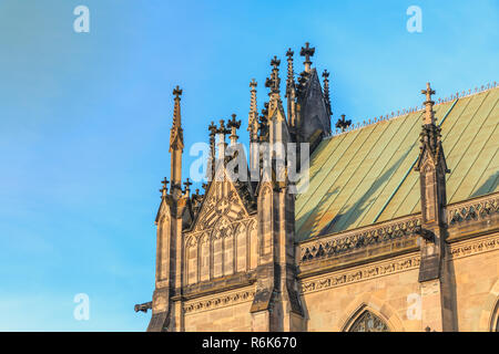 architectural detail of the Church of St Elizabeth in Basel, Switzerland Stock Photo