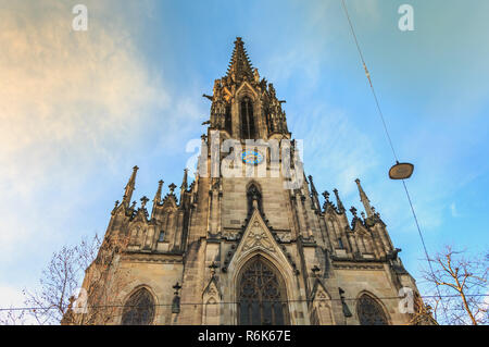 architectural detail of the Church of St Elizabeth in Basel, Switzerland Stock Photo