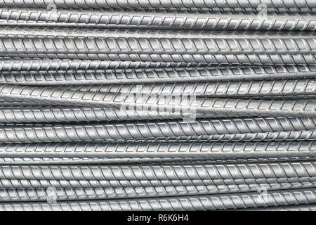 steel bars close up texture for background industry construction shallow DOF Stock Photo