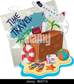 Time to travel logo illustration Stock Vector