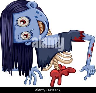 Half body of zombie illustration Stock Vector