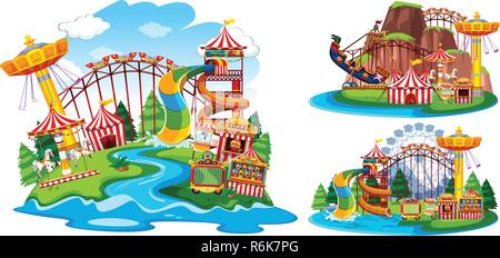 A set of theme park rides illustration Stock Vector Image & Art - Alamy