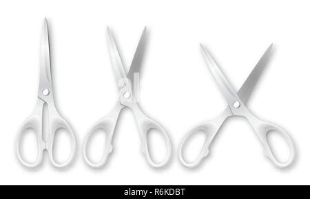 Scissor Vector. Opened And Closed. 3D Realistic Metal Classic Scissor ...