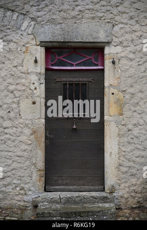 door antique wood lattice window Stock Photo