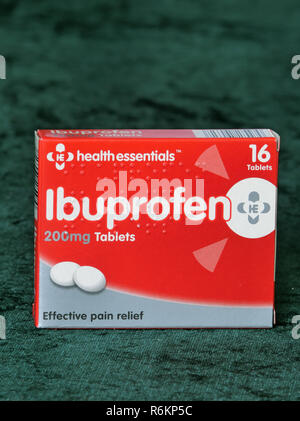 Ibuprofen 200 mg Painkiller Tablets, UK Stock Photo