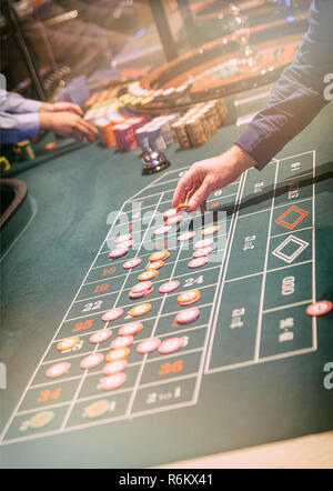 playing roulette Stock Photo