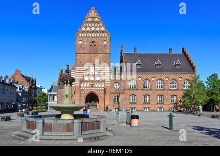 The former city hall (Byens Hus) of Roskilde (1884) in Roskilde, Denmark Stock Photo