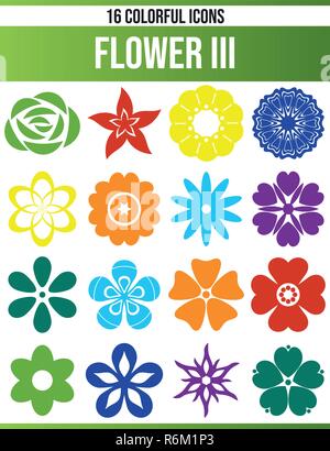 Black pictograms / icons on flowers. This icon set is perfect for ...