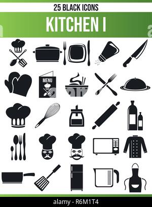 Black pictograms / icons on kitchen. This icon set is perfect for creative people and designers who cook the topic in their graphic design need. Stock Vector