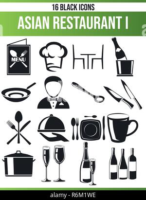 Black pictograms / icons on the restaurant. This icon set is perfect for creative people and designers who need the food theme in their graphic design Stock Vector