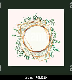 golden frame and leafs wreath Stock Vector Image & Art - Alamy
