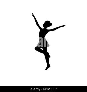 Girl gymnastic sport silhouette sportswoman Stock Photo