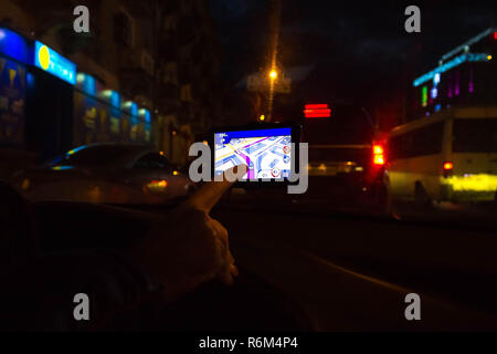Navigation system in car Stock Photo