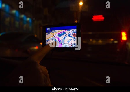 Navigation system in car Stock Photo
